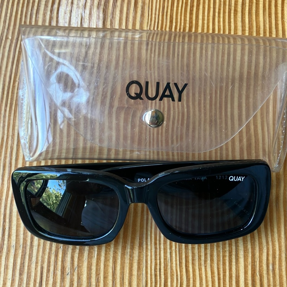 🔥Quay - YADA YADA - BLACK/BLACK POLARIZED sunglasses 90s square frames SALE Gift